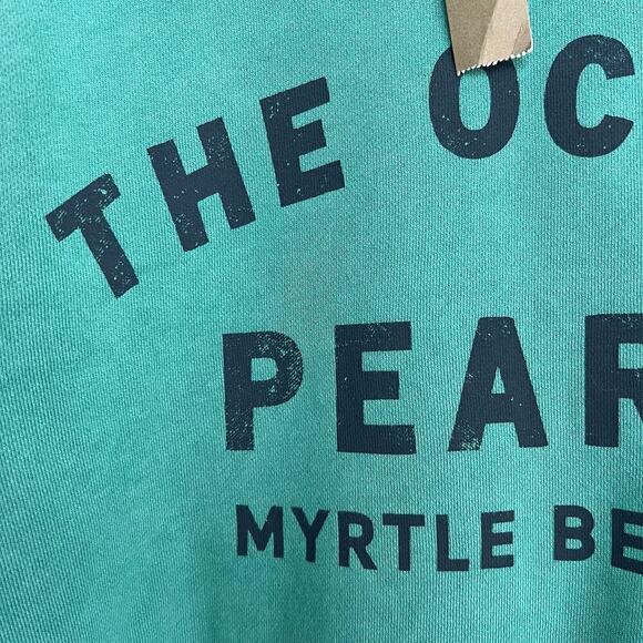 NEW JCrew Cotton Ocean Pearl Myrtle Beach Green Crop Pullover Sweatshirt XS - Picture 8 of 13